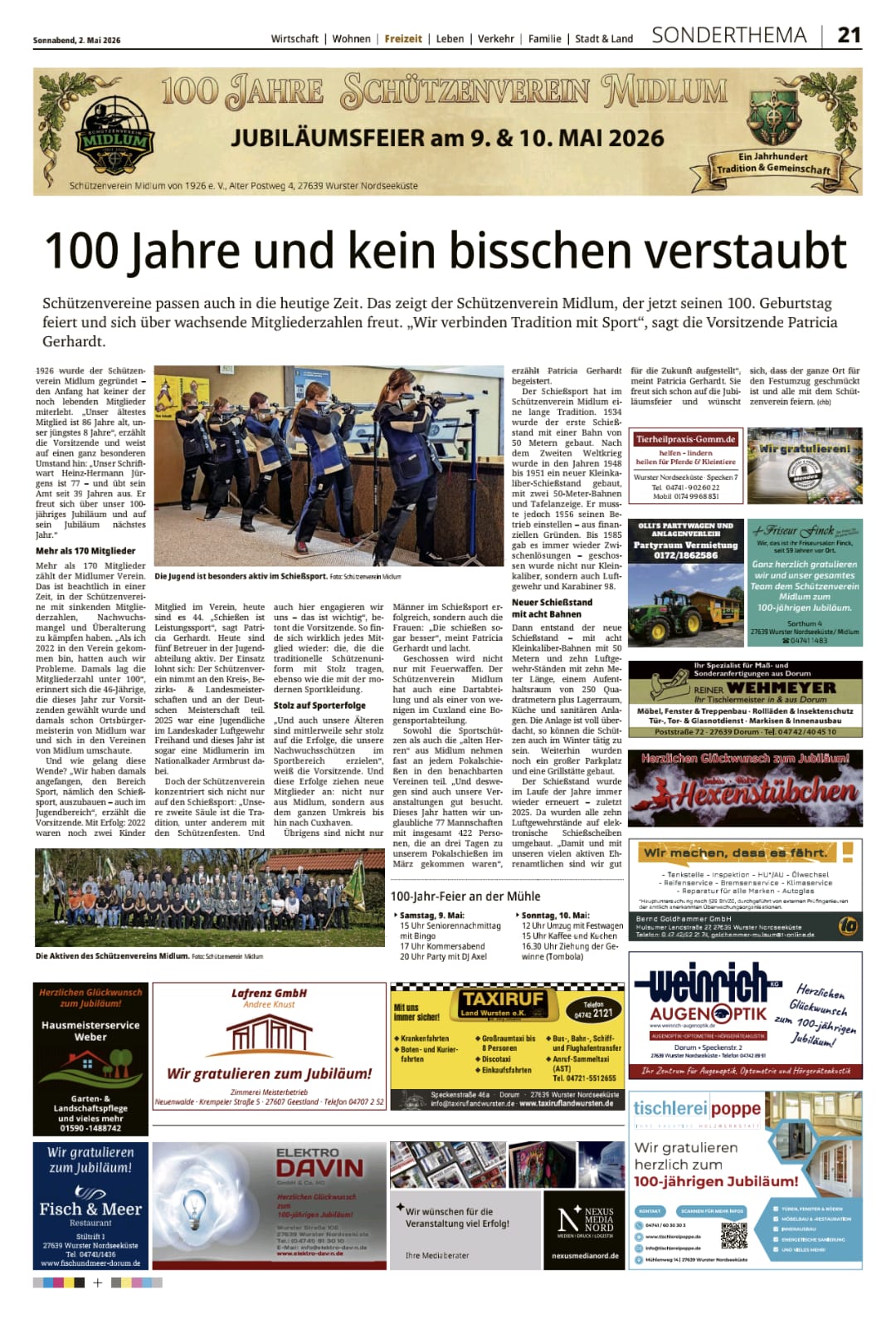 100 Jahre SV Midlum Artikel NZ
